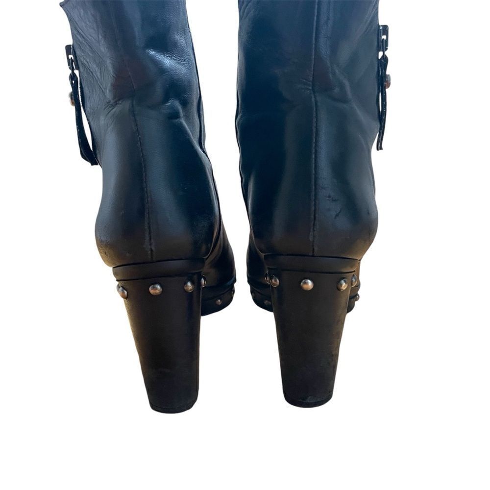 Stewart Weitzman Mid-Rise Studded Black Boots - Picture 5 of 9